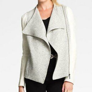 Truth and Pride Leather Sleeve Moto Jacket